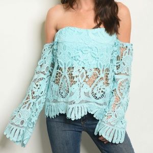 POWDER BLUE CROCHET TOP